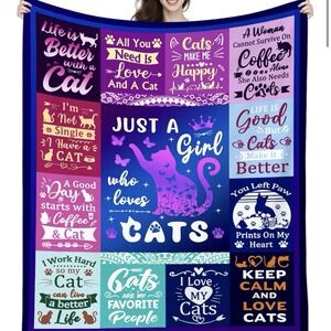 Cute Cat Blankets For Cat Lovers ,3D Prind Pet Kitten Blankets And Throws 50x40"